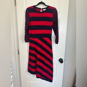Joie Red and Blue Long Sleeve Sweater Dress